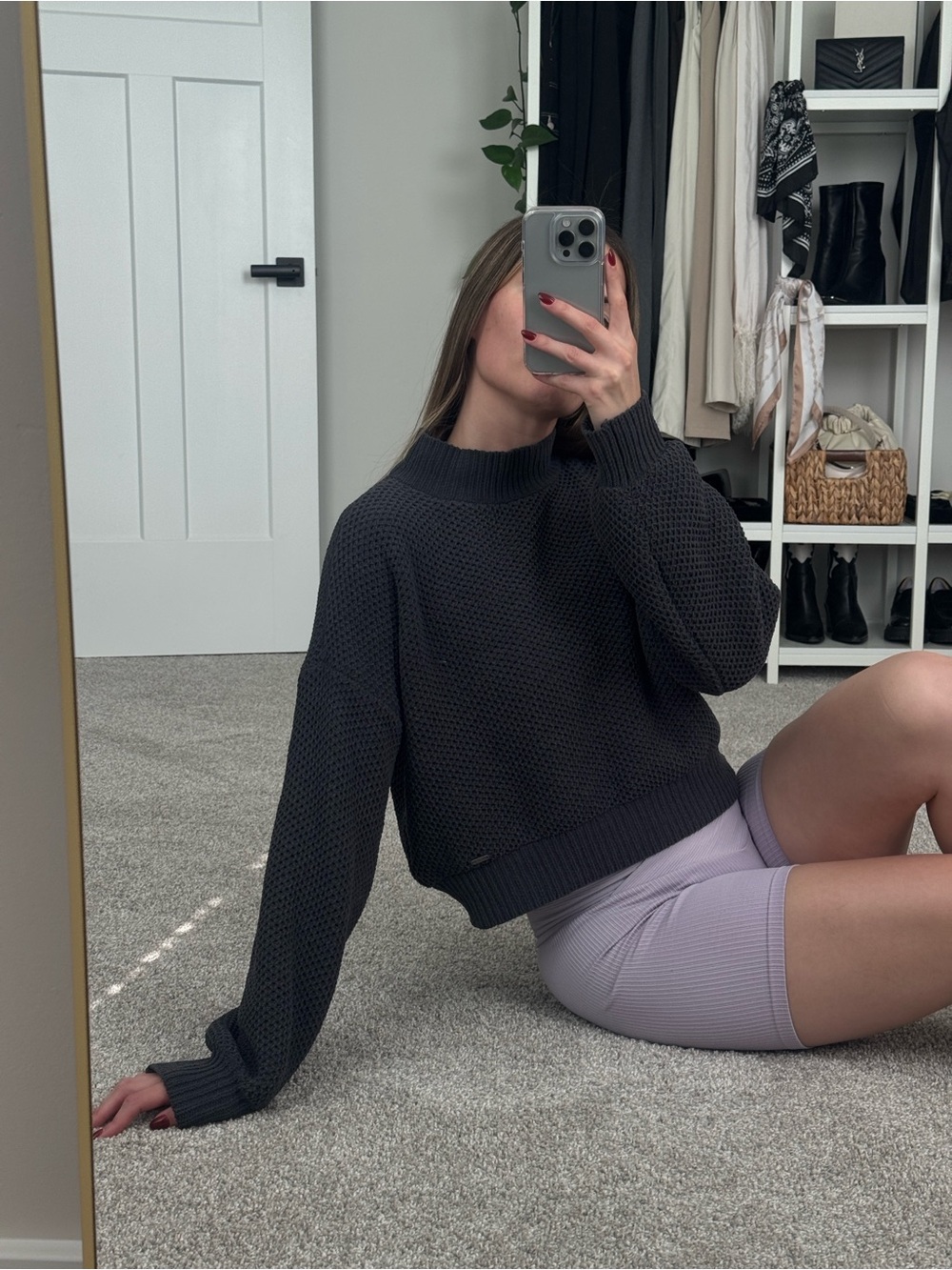 Hollister navy knit sweater